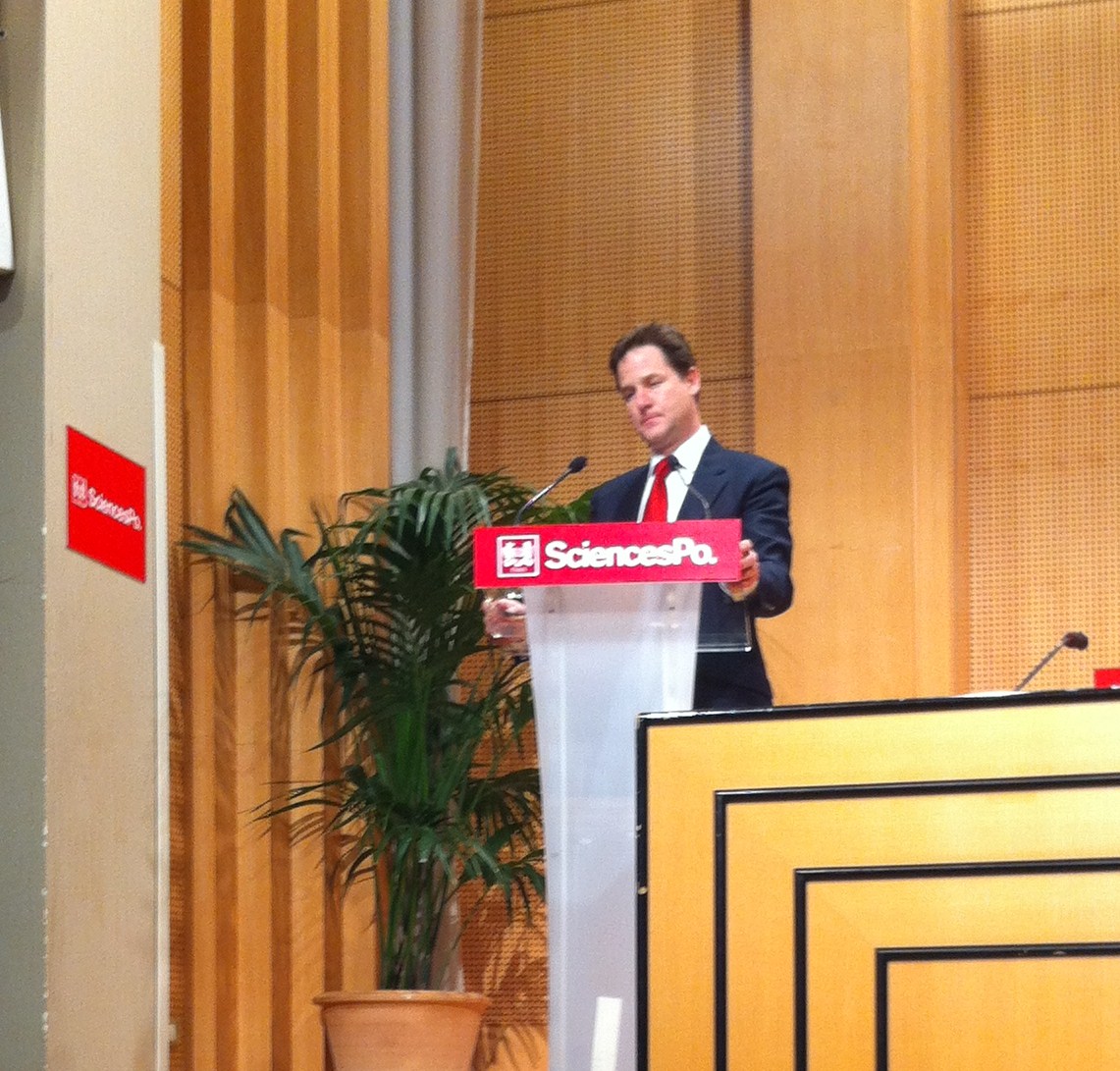 ‘Journos Abroad’ Nick Clegg Gives Talk at Sciences Po